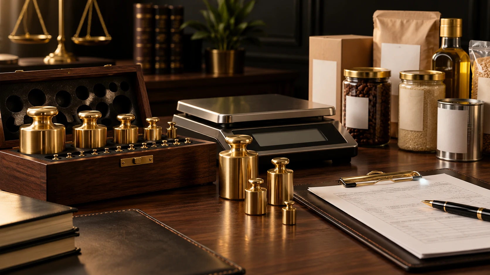Precision calibration weights and packaged commodity compliance documents
